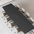 Conference table - minimalist modern office desk, conference room table and chair set, office furniture, large rectangular negotiation and training table