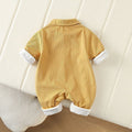 Spring & fall bear infant double layer baby clothes baby newborn style romper one-piece cute long sleeves trendy