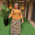 European and american cross-border e-commerce african women's plus size printed dress  elegant commuter skirt two-piece set