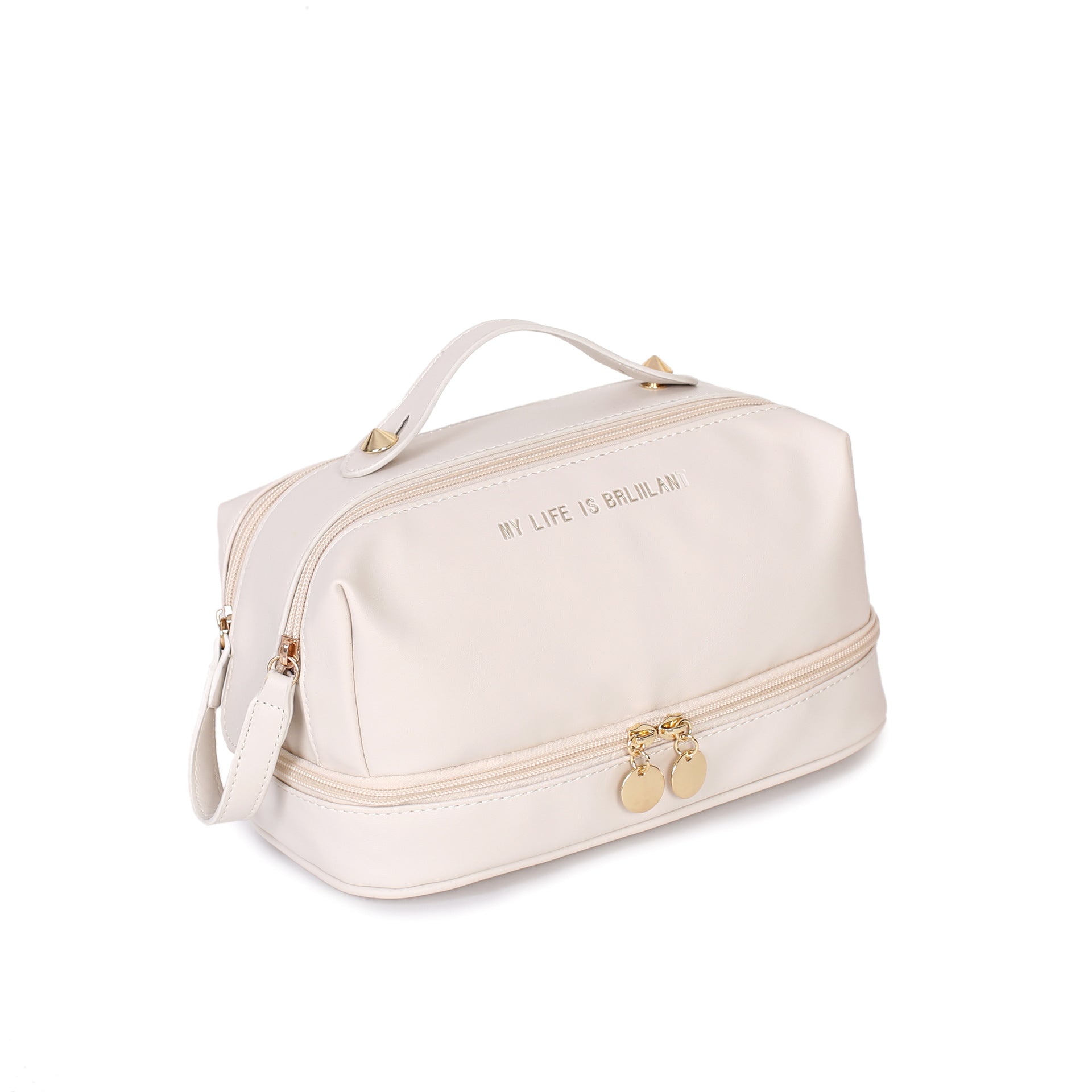 Premium sense portable large-capacity cosmetic bag travel waterproof toilet bag double-layer partition cosmetic storage bag