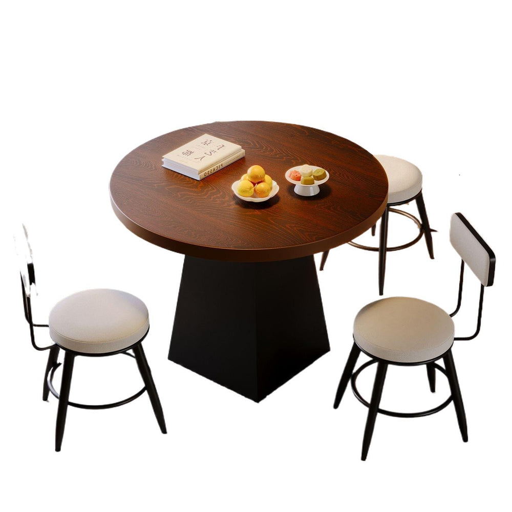 Second-hand style solid wood dining table square table round table tea table ash embossed small apartment normcore design dining table coffee table