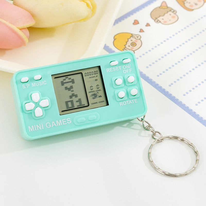 tetris handheld electronic game console - battery included, keychain decompression 26-in-1 game toy
