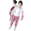 Girls' corduroy outfit set - autumn/winter  new collection - fleece-lined, thickened, stylish two-piece set for mid-to-large children