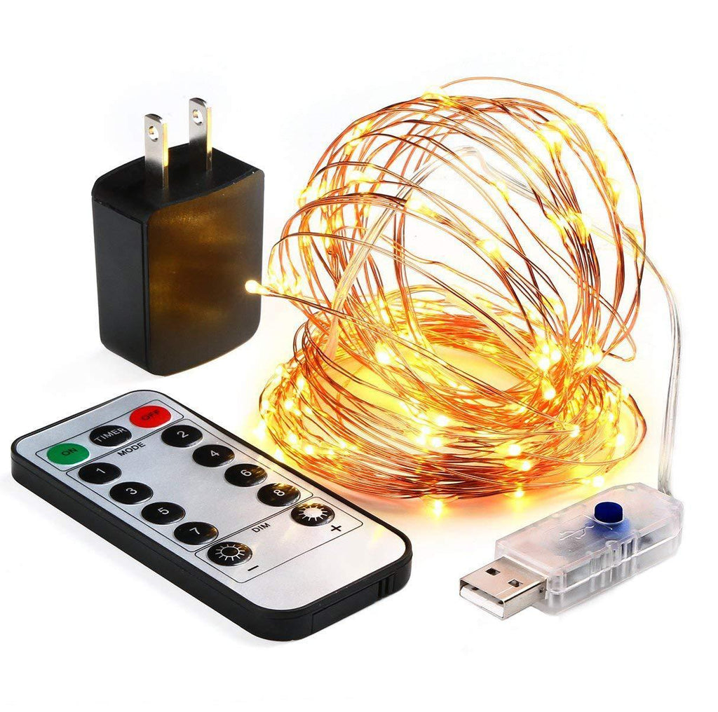 LED copper wire light string, remote control waterproof battery box copper wire light, courtyard Christmas decorative lights string lights star lights