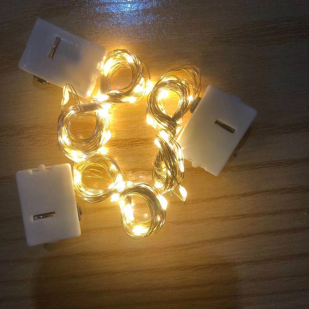 Copper wire light string light with flower cake gift box light string decorative light string third-gear flashing lights, stars led lights