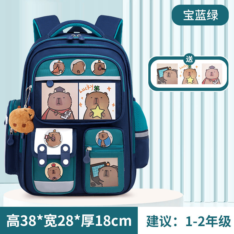 Kapibara new primary school bag, men's and women's 1-3-6 grades, light spine protection, large-capacity children's backpack