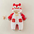 Newborn baby winter new chinese style thickened outfit for new year's visits, festive one-piece for baby boys and girls' first birthday celebration
