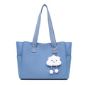 2025 new large capacity women's shoulder bag fashionable versatile tote bag simple solid color canvas bag