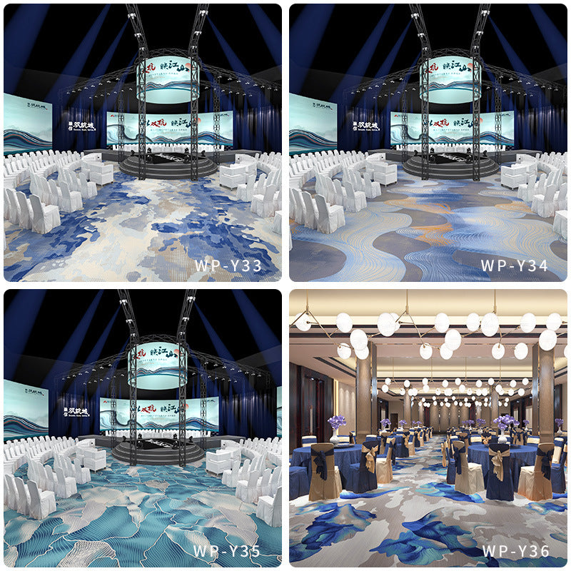 Printed carpet 800g personalized hotel banquet hall box corridor flame retardant b1 level full floor splicing modern casual