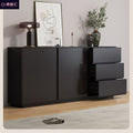 Minimalist sideboard, light luxury solid wood wine cabinet, wall-mounted tea cabinet, black storage cabinet, customer bedroom storage cabinet