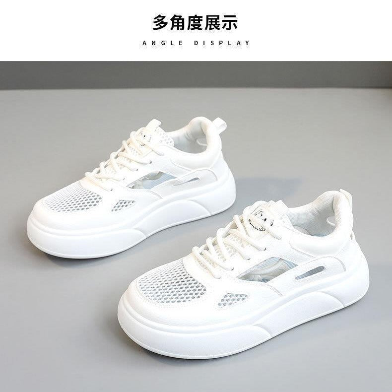 Breathable little white shoes casual fashion sandals 2025 sports shoes new versatile summer mesh thick sole hollow sports
