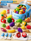 Kids' fruit cutting playset - pretend play kitchen for boys and girls - vegetable cutting toy - baby kitchen set - cake gift
