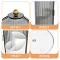 Desktop storage box transparent cosmetics accessible luxury rotatable compartment makeup dustproof storage rack dressing table storage tube