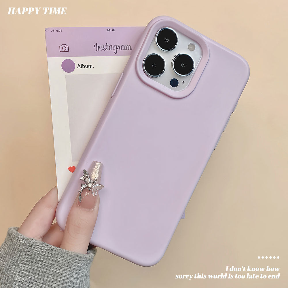 Skin-feeling solid color glutinous rice shell suitable for apple 18promax anti-fall mobile phone case iphone17 all-inclusive protective cover 15