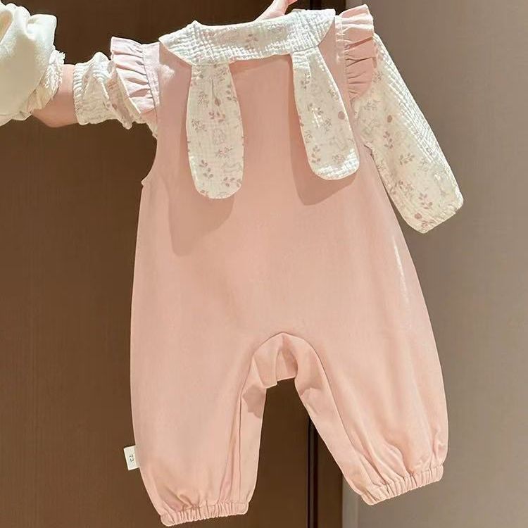 Baby clothes autumn outfit newborn romper girl super cute stylish overalls set spring new set