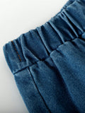hot-selling girls' denim washed trousers with bow detail - cross-border exclusive