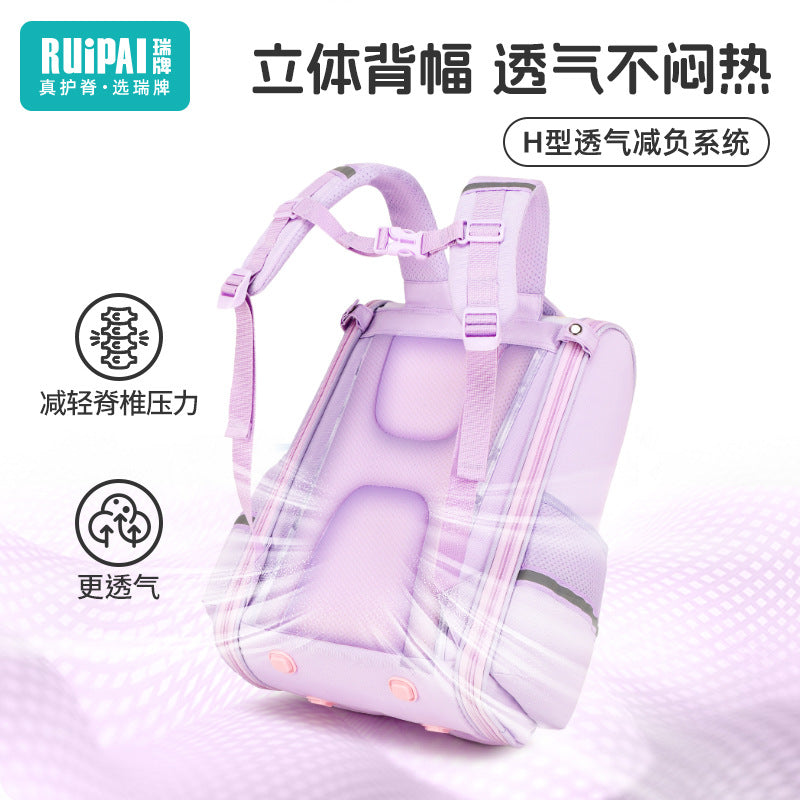 Rui brand children's girls' schoolbag, primary school students grades 1-3, large-capacity lightweight schoolbag for girls, primary school students backpack