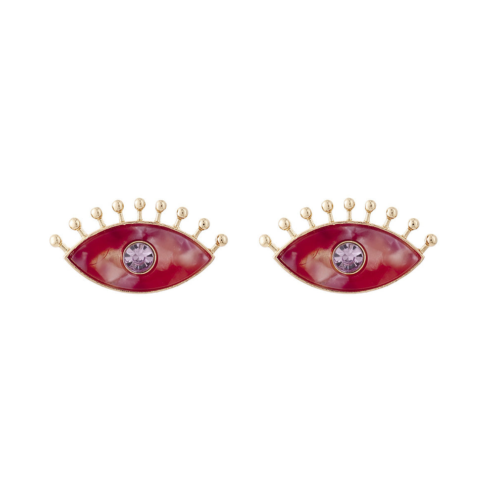 Devil's eye earrings - women's european and american style, gradient irregular geometric fan-shaped studs, unique niche retro sweet & cool earrings
