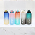 Custom large capacity water bottle, high-temperature resistant plastic cup, sports & fitness straw cup, men's outdoor portable water bottle flask