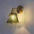 Japanese retro brass glass wall lamp - modern nordic style bedside wall sconce - minimalist bathroom vanity mirror light