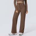 New arrival cross-border double-sided nylon high waist elastic loosecasual wide-leg nine-point pants running fitness yoga bottom pants