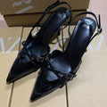 Za manufacturer 2024 summer export criss-cross buckle strap pointed toe high heel sandals british style mule women's shoes