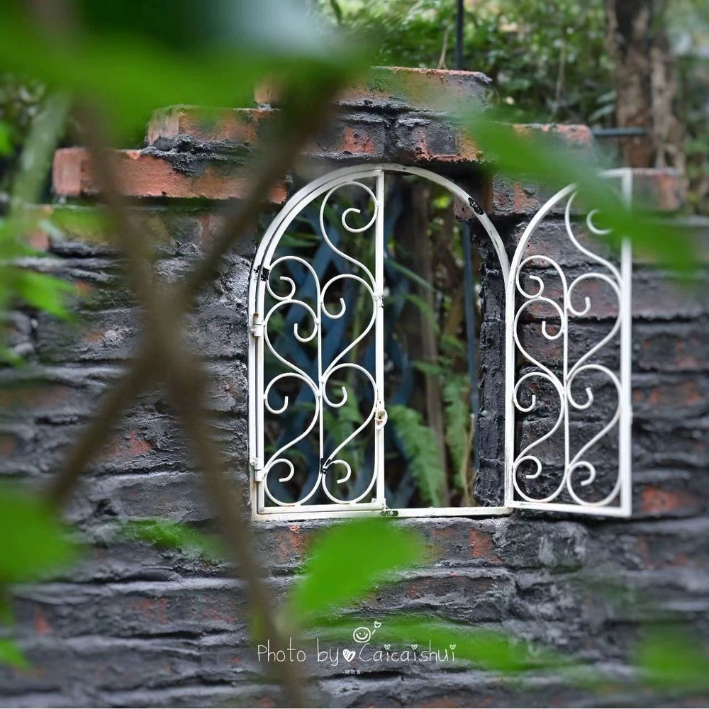 Garden courtyard iron fence small fence climbing rack flower bracket outdoor courtyard plant rose line lotus climbing flower rack
