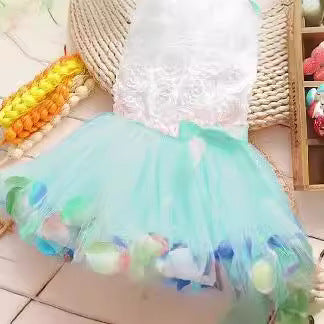 new korean style girls' dress - ethereal petal print, perfect for export. wholesale and dropshipping available
