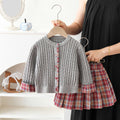 Girls' sweater set - new  autumn/winter collection - cable knit, preppy style, pleated skirt two-piece outfit