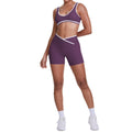 new arrival: double-sided brushed fleece color block compression yoga set - breathable, cross-back design, perfect for running and fitness (two-piece set)