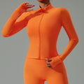 Lulu zip-up compression long sleeve yoga top women's running fitness jacket cloud feel breathable activewear top