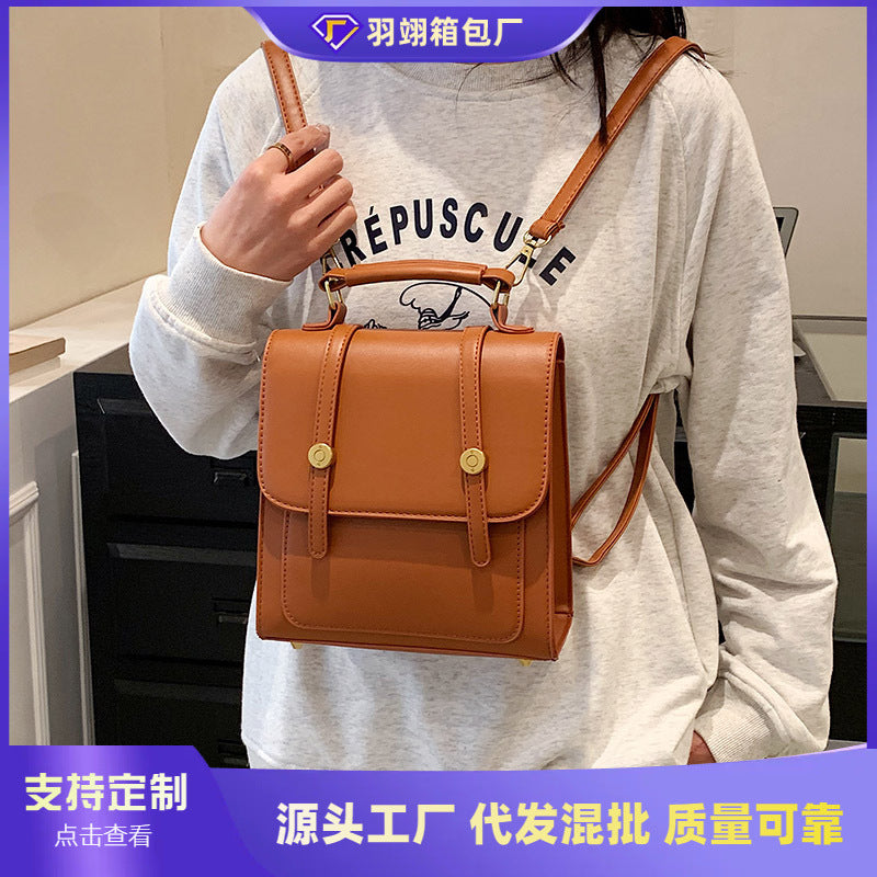 Foreign trade British style backpack women's 2023 new trendy summer retro multifunctional messenger bag casual small backpack