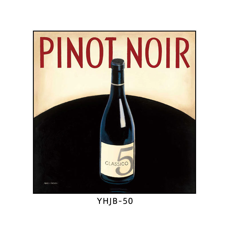 American bar decorative painting retro industrial style creative KTV box red wine glass hanging painting nostalgic wine mural