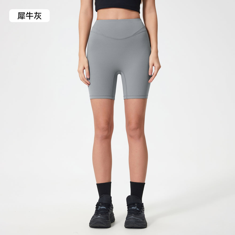 Summer seamless high-waisted workout shorts - women's tummy control, butt lifting yoga shorts for running, cycling, and fitness - 3/4 length - d25062
