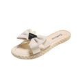 Women's summer slippers - new fashion flat slides with soft sole, soft upper, bow detail, indoor/outdoor non-slip sandals