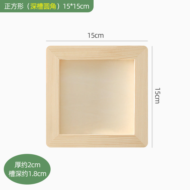 Solid wood clay picture frame mounted wood clay photo frame handmade DIY material wood frame colored clay works display empty frame