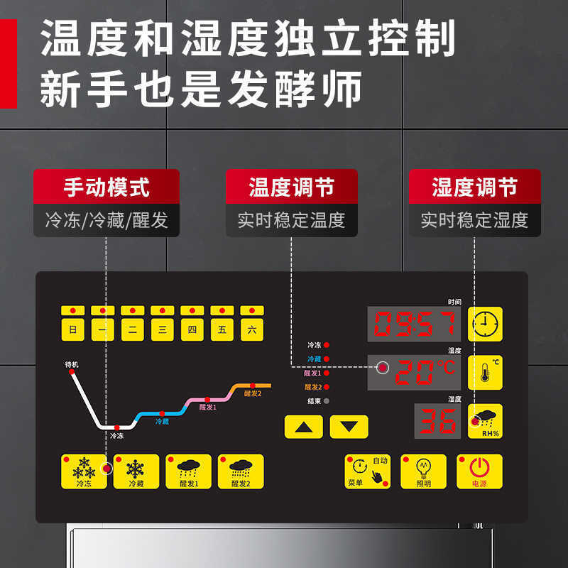 Refrigerated and frozen proofing box 18 trays 36 trays baking bread dough frozen fermentation box fully automatic timing fermentation cabinet