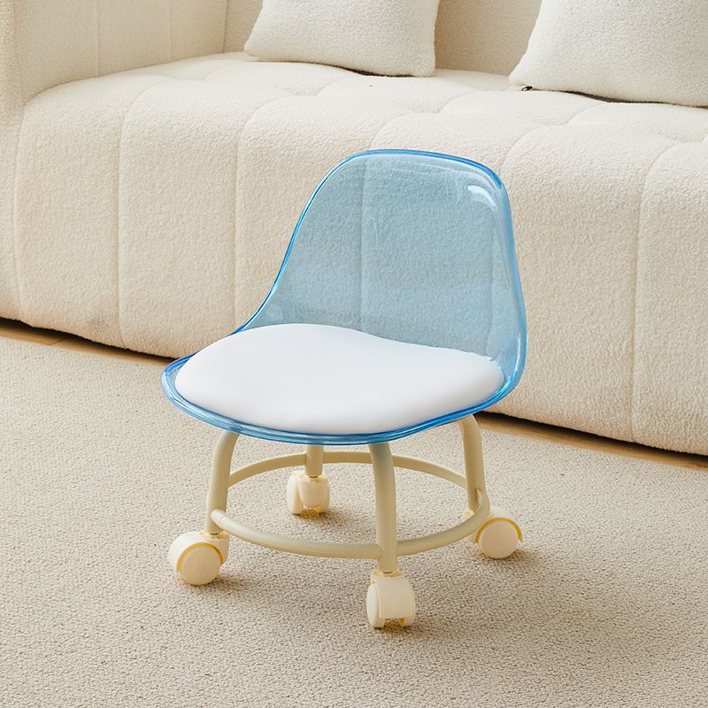 Acrylic stool silent transparent universal wheel children's toddler home stool net red with baby small chair pulley low stool