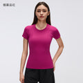 Spring/summer new women's short-sleeve crew neck sports t-shirt - running, fitness, slim-fit, breathable yoga top - s2067
