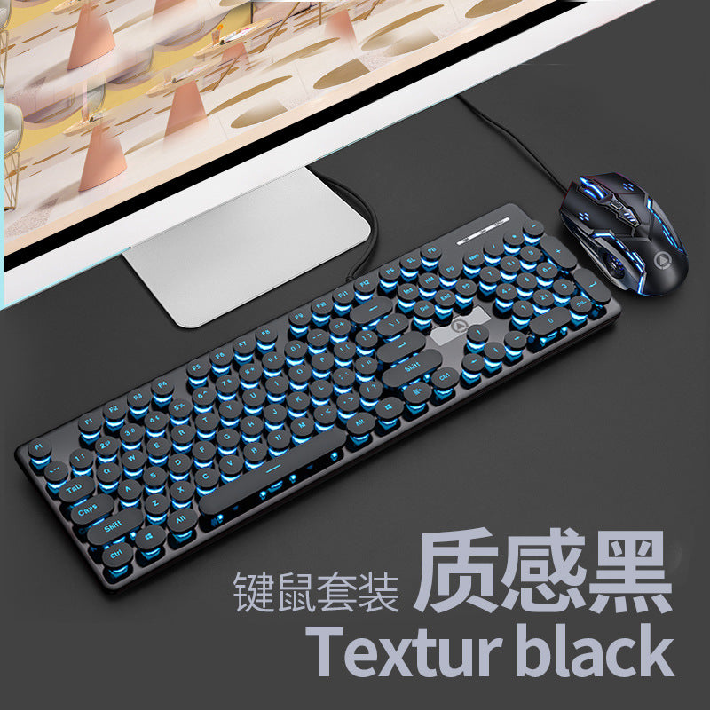 Silver sculpt v8 punk mechanical feel keyboard and mouse combo - illuminated gaming pc accessories - wholesale for amazon cross-border e-commerce