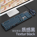 Textured black and blue light punk keyboard + gaming mouse
