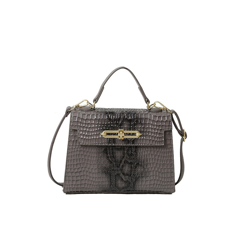 new arrival bag women's fashion crocodile pattern embossed square satchel bag kelly bag elegant shoulder women's crossbody bag