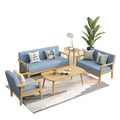 Solid wood sofa and coffee table set - modern minimalist fabric office sofa for small apartments and rental properties