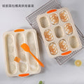 Custom silicone bread mold 3-cavity + 9-cavity set, oven-safe french toast loaf pan, non-stick mini cake baking pan