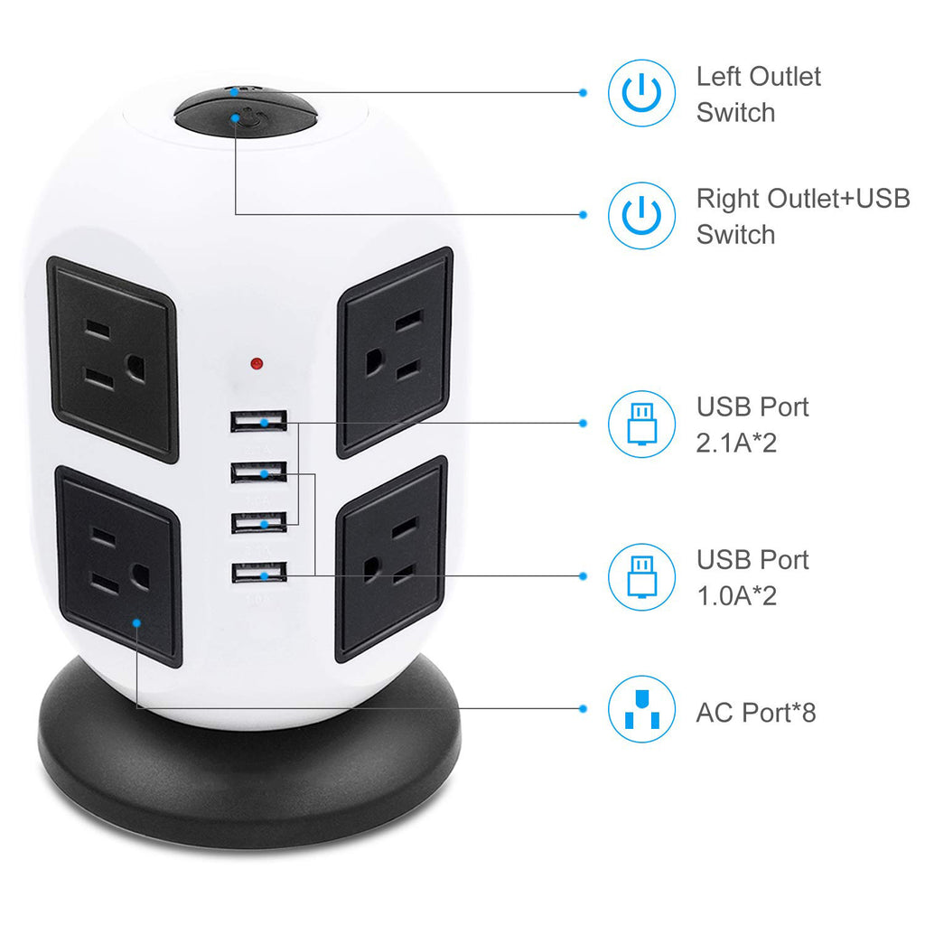 Processing custom round socket creative with USB charging European American standard British standard multi-layer socket power strip