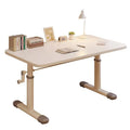 Hand-crank adjustable desk, thickened study table, bedroom study room complete computer desk set, adjustable wooden children's desk and chair set
