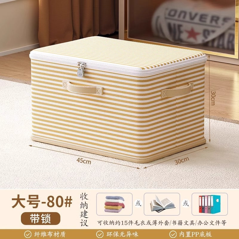 Locked storage box, household wardrobe, clothes, quilts, toys, sorting box, foldable password, storage box artifact