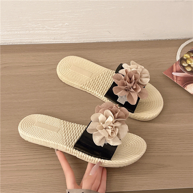 French chic floral slides - new summer collection: versatile, non-slip, beach-ready thong sandals with a fairy-tale aesthetic