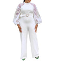 C8505 independent station foreign trade women's clothing  autumn new style long-sleeved silmelegantcasualstraight-legfashion jumpsuit