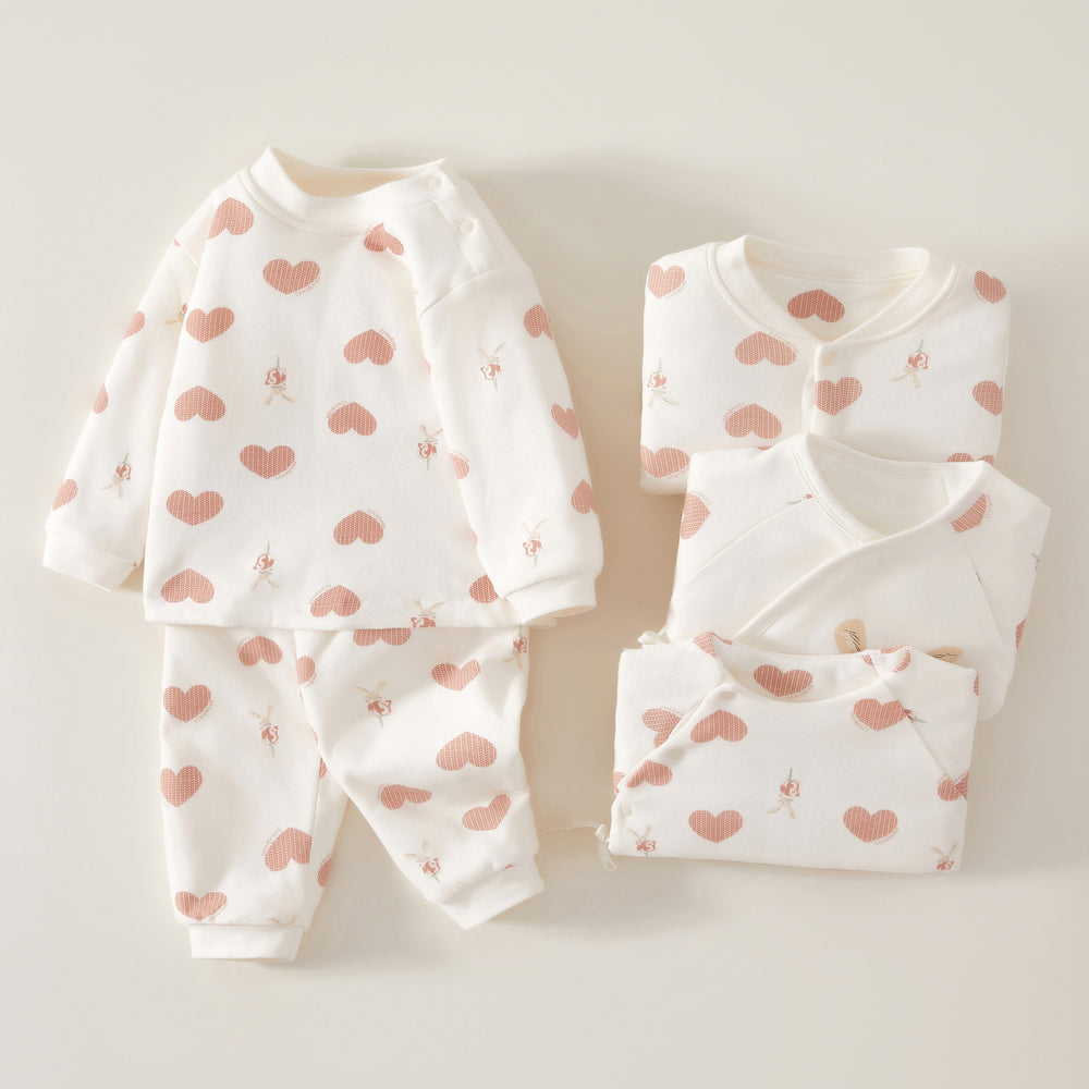Babibele baby clothes autumn and winter quilted baby kids thin cotton high waist belly protection home clothes kidsintimatessuit